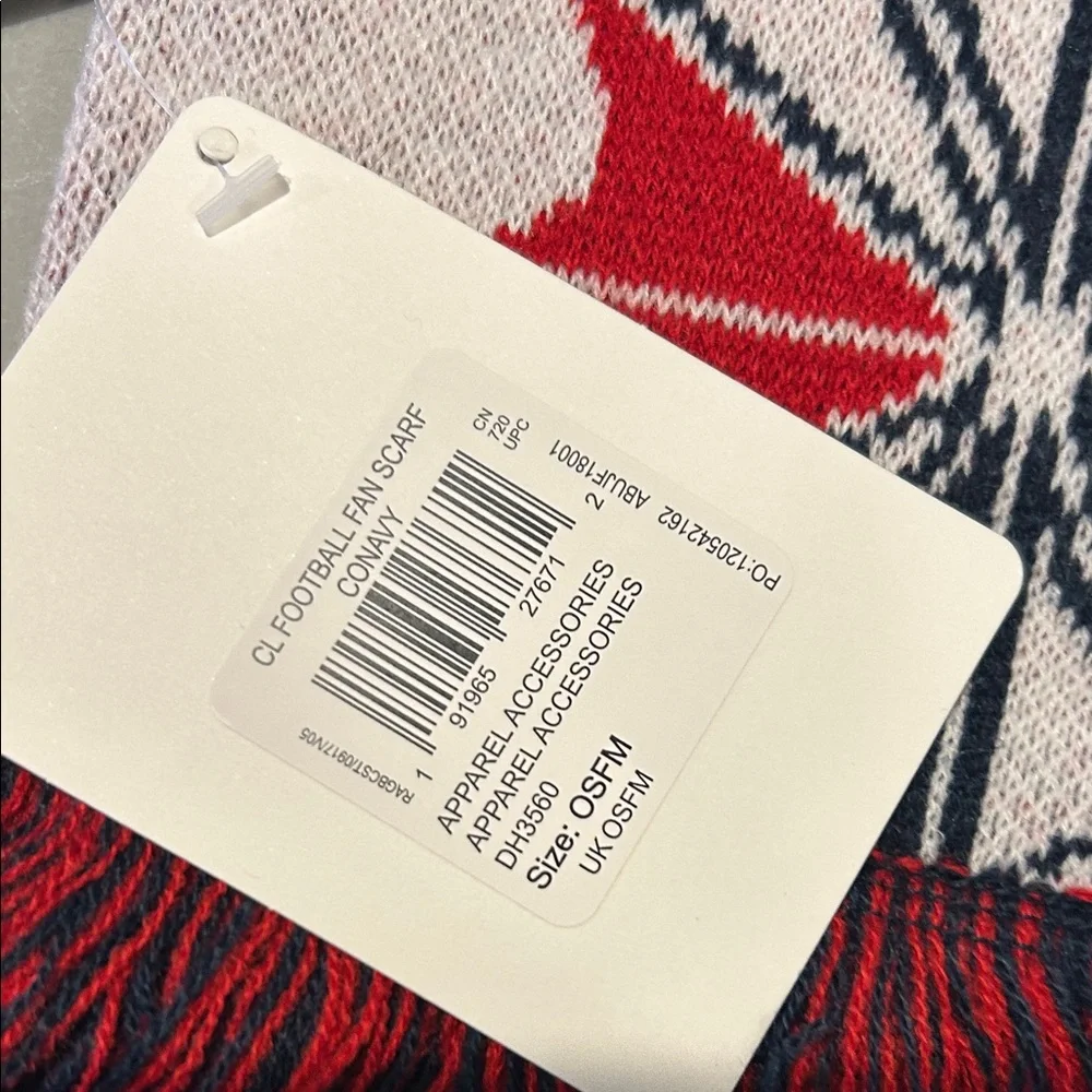 Reebok Classic Red and White Logo Scarf
